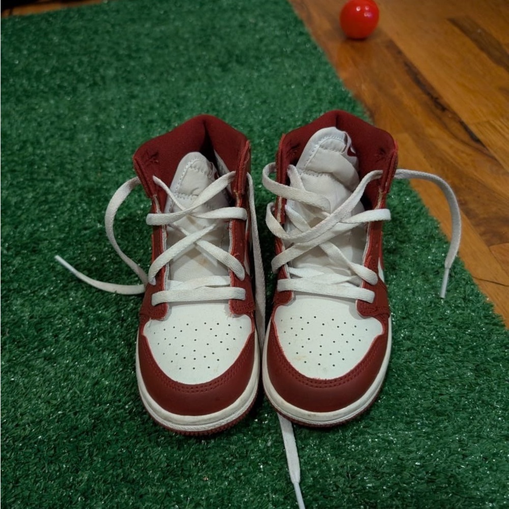 Nike Kids' Burgundy and White Sneakers